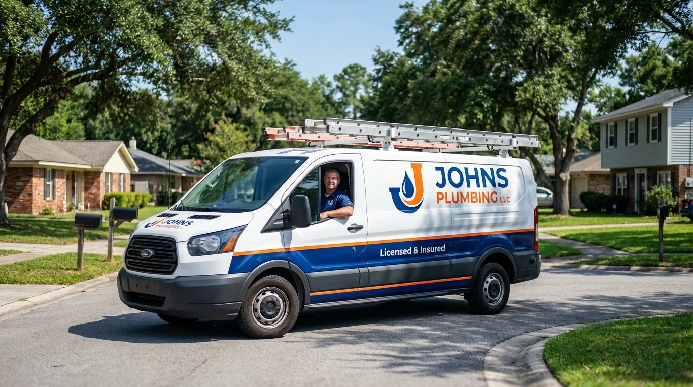 Johns Plumbing LLC service van in Surgoinsville, TN