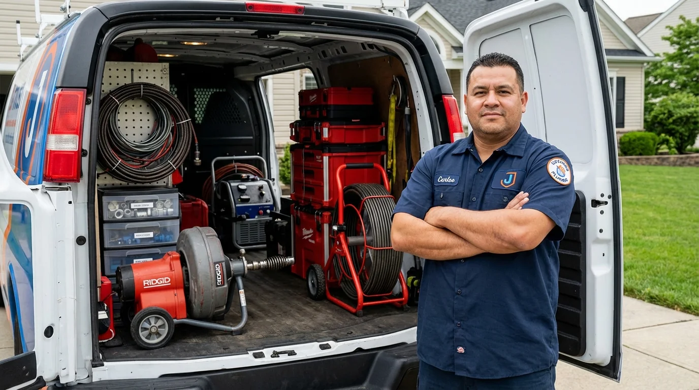 Professional drain cleaning equipment and Johns Plumbing LLC plumber in Surgoinsville