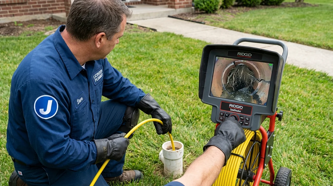 Sewer camera inspection being performed by Johns Plumbing LLC in Surgoinsville
